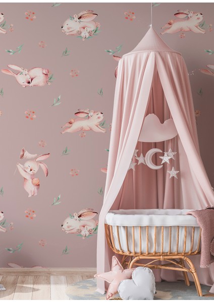 Bunny Temalı Çocuk Odası Duvar Kağıdı fiyatları