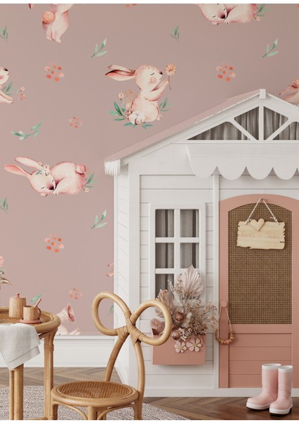 Bunny Temalı Çocuk Odası Duvar Kağıdı modelleri