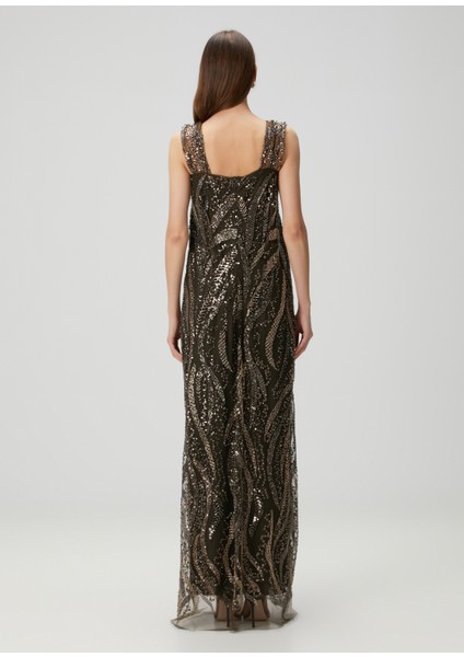 Haki Payetli Maksi Elbise fırsatları