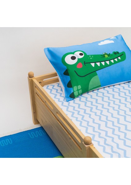 Croc A Dream Mavi Yeşil Pamuk Saten Çarşaf Seti 90 x 190 cm fiyatları