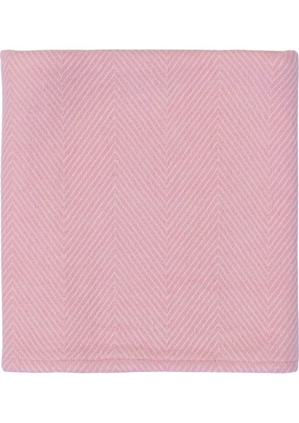 Wool Herringbone Pembe Yün Bebek Battaniyesi 75 x 100 cm