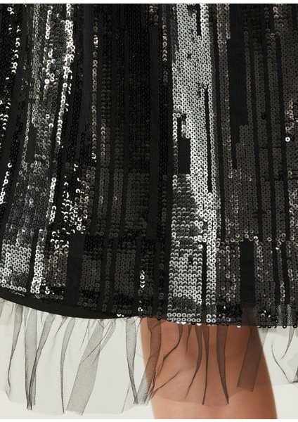 Judith Siyah Işlemeli Midi Abiye Etek fırsatları