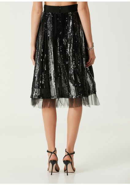 Judith Siyah Işlemeli Midi Abiye Etek indirimleri