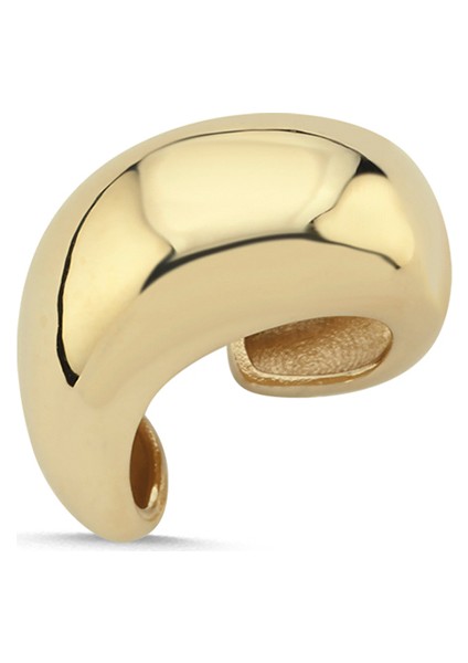 Bombe Smooth 14 Ayar Altın Kadın Earcuff Küpe