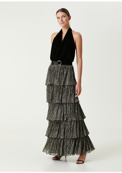 Gatsby Siyah Maksi Abiye Elbise