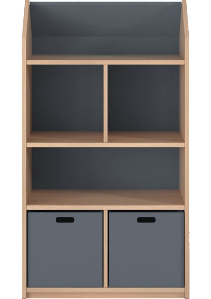 Toy House Gri Çocuk Kitaplık