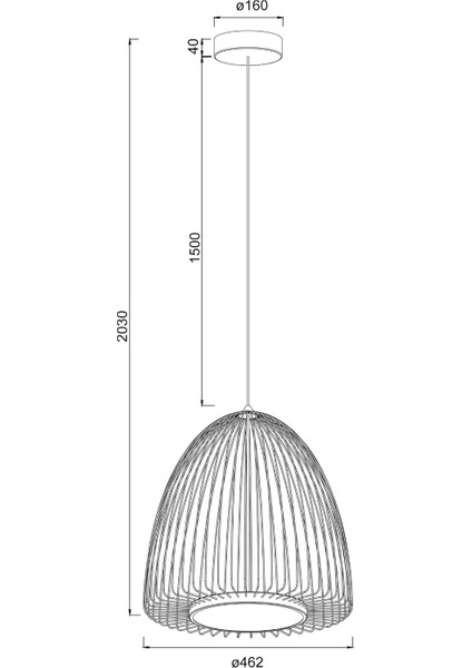 Smart Siyah Metal Büyük Boy Sarkıt Avize 46 x 203 cm fırsatları