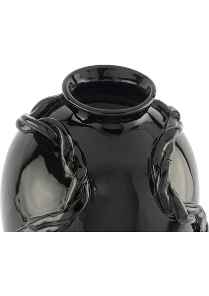 Siyah Porselen Halat Kabartma Porselen Vazo 17 x 36 cm fiyatları