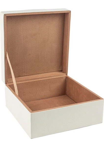 Beyaz Ekose Deri Takı Kutusu 22X11 cm fiyatları