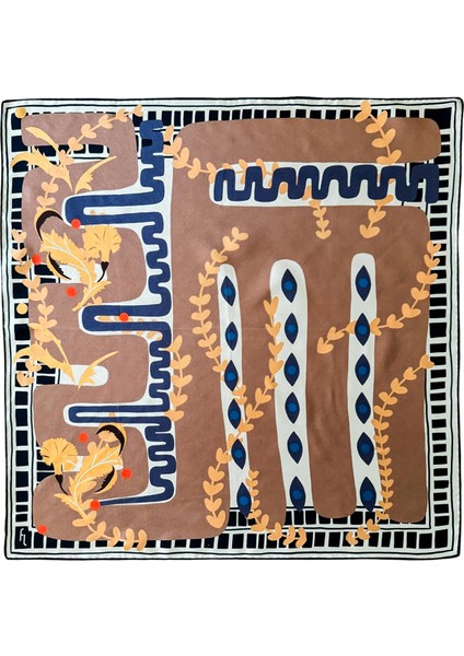 In The Public Eye Renkli Ipek Kadın Fular 105 cm