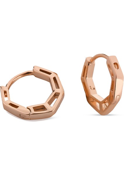 Mini Halka Rosegold Altın Kaplama Pirinç Kadın Küpe