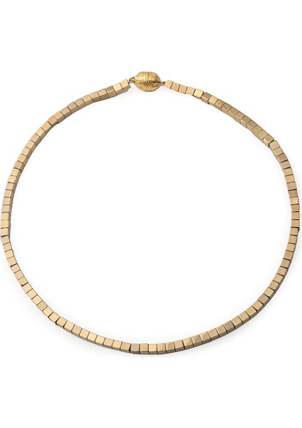 Lidya Altın Rengi Doğal Taş Kadın Kolye