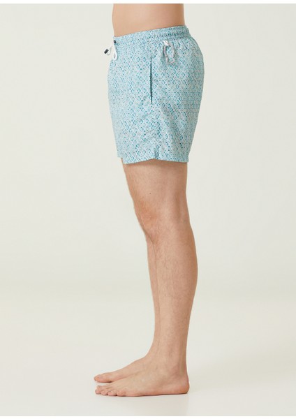 Yeşil Beli Kordonlu Geometrik Desenli Mayo modelleri