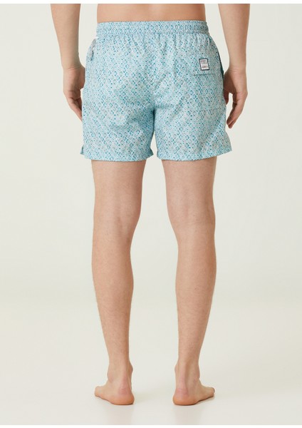 Yeşil Beli Kordonlu Geometrik Desenli Mayo fırsatları