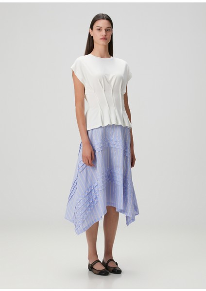 Beyaz Pile Detaylı T-Shirt fiyatları