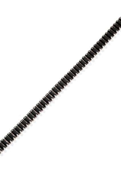 Gümüş Ince Siyah Taşlı Altın Kaplama Kadın Bileklik fiyatları