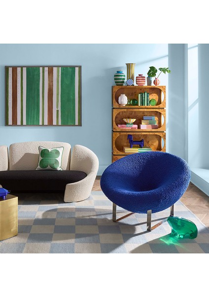 Portofino Circle Mavi Seramik Vazo