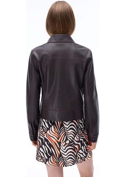 Aurens Slim Fit Kısa Boy Takma Kol Gömlek Yaka Kahverengi Ceket indirimleri