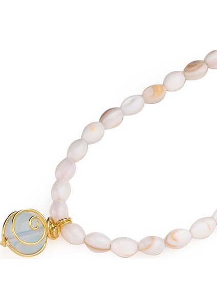 Mokita Beyaz Doğal Taş Kadın Kolye fiyatları