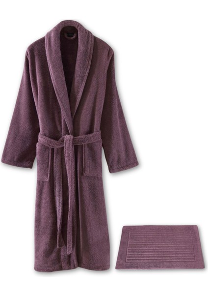 Sicilia Mürdüm Pamuklu 2'li Havlu Bornoz Seti