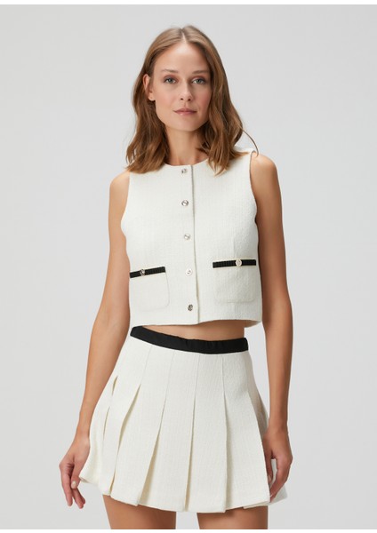 Litana Ekru Tweed Bluz