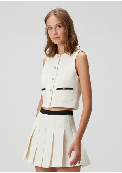 Litana Ekru Tweed Bluz modelleri