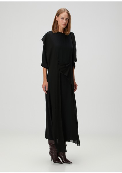 Siyah Drapeli Maksi Elbise modelleri
