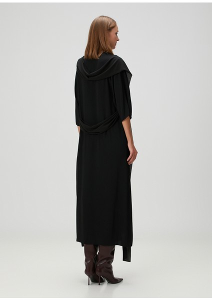 Siyah Drapeli Maksi Elbise fırsatları