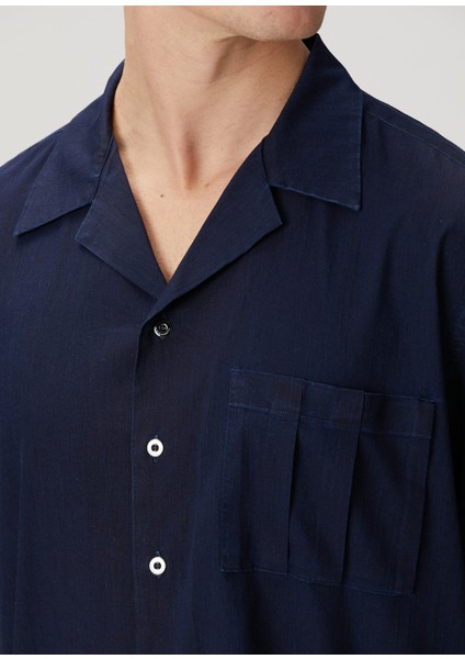 Lacivert Kısa Kollu Denim Gömlek indirimleri