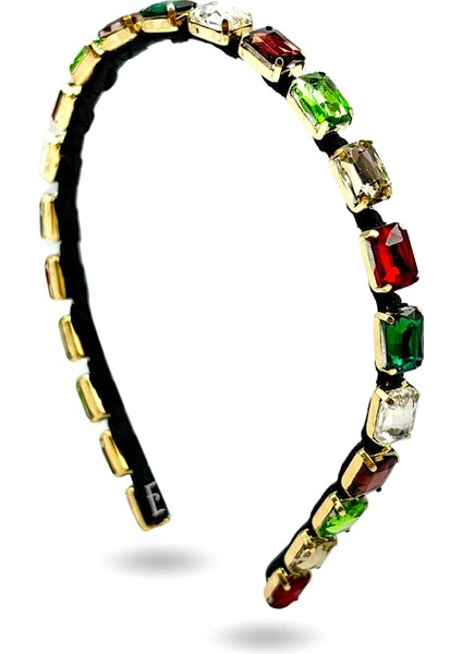 Bagetta Color Renkli Krsital Taşlı Kadın Taç