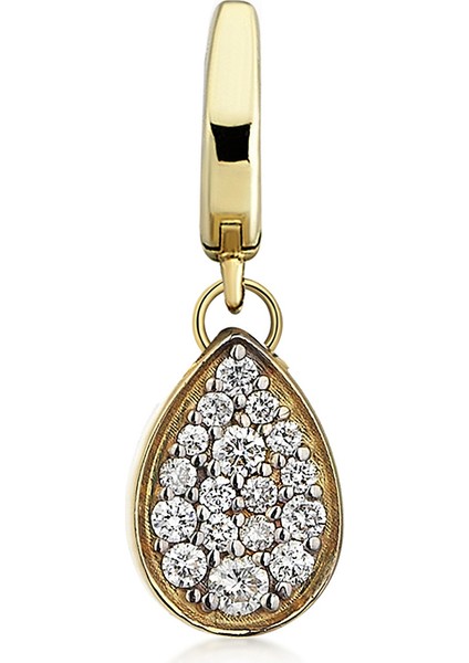 Sandora Disk Klipsli Pırlanta Taşlı 14 Ayar Altın Kadın Kolye Ucu