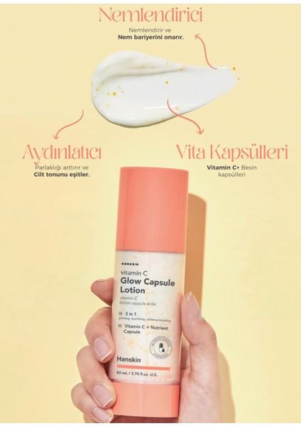 Vitamin C Glow Capsule Lotion Nemlendirici Parlaklık Veren C Vitaminli Kapsül Losyon 80 ml fiyatları