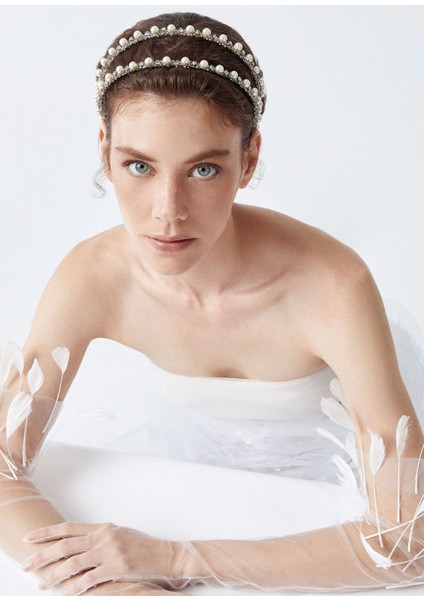 Pera Twin Gümüş Rengi Inci Taşlı Kadın Taç fiyatları