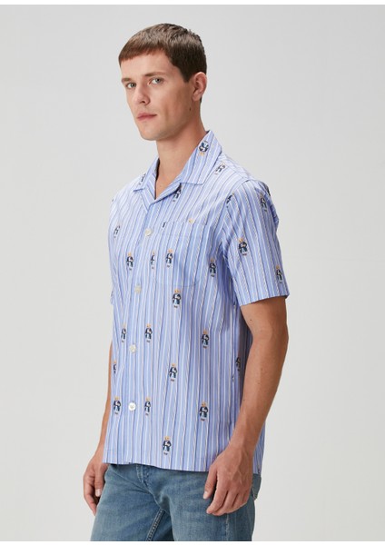 Mavi Çizgi Desenli Pijama Üstü modelleri