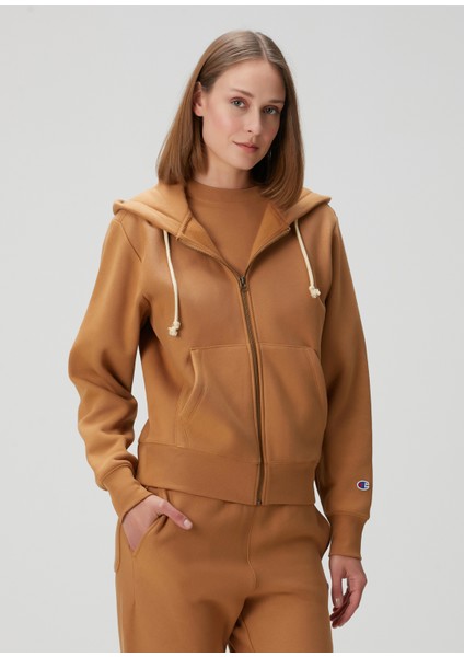 Kahverengi Kapüşonlu Sweatshirt modelleri