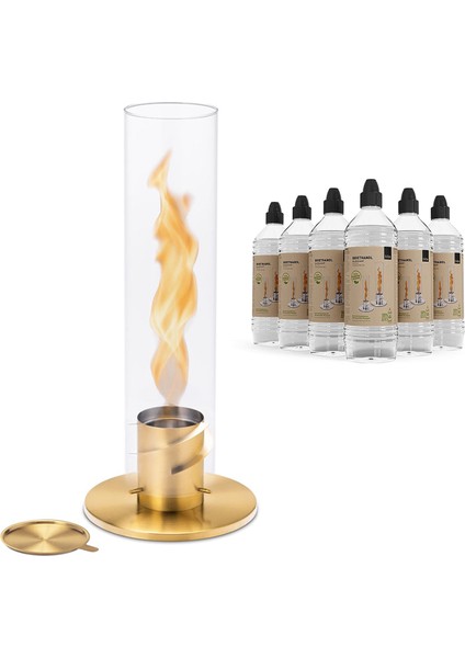 Spin 120 Gold ve Bioethanol Şömine ve Jel Seti