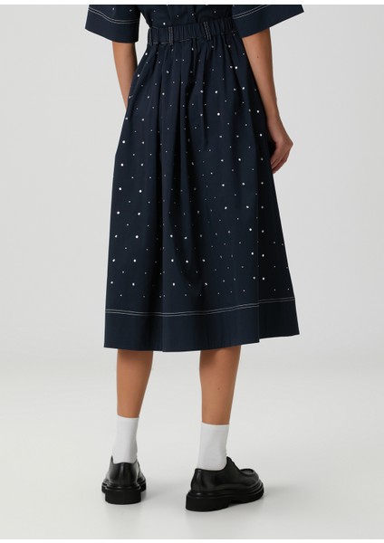 Jistudine Lacivert Midi Etek fırsatları
