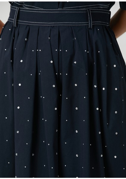 Jistudine Lacivert Midi Etek indirimleri