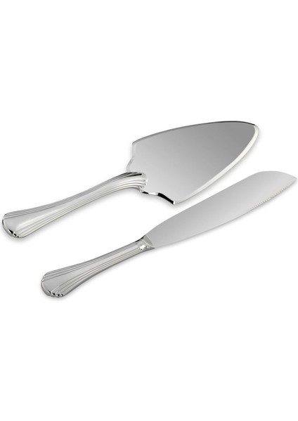 Gümüş Kaplama 2 Parça Pasta Kek Spatula Seti