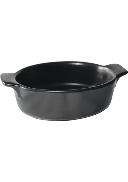 Siyah Seramik Oval Mini Fırın Kabı 13 cm