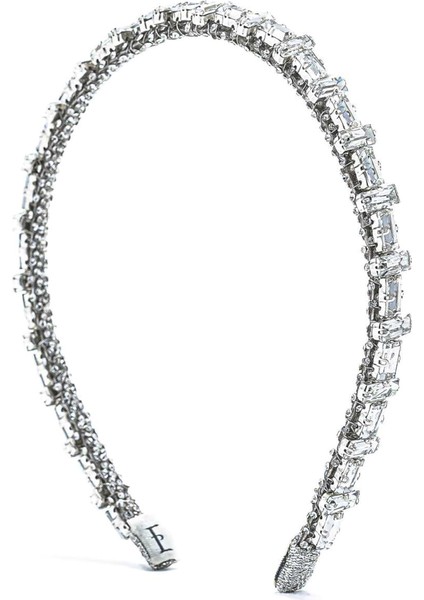 Allegra Gümüş Kristal Taşlı Kadın Taç