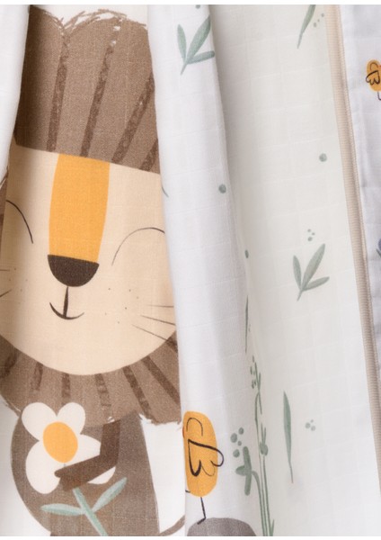 Simba Organik Pamuk Biyeli Çift Taraflı Unisex Bebek Müslin Battaniye
