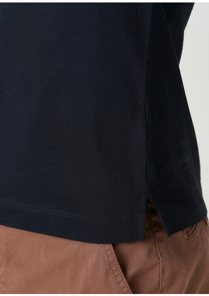 Lacivert Kontrast Baskılı T-Shirts