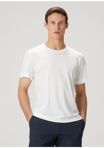 Regular Fit Beyaz Basic T-Shirt