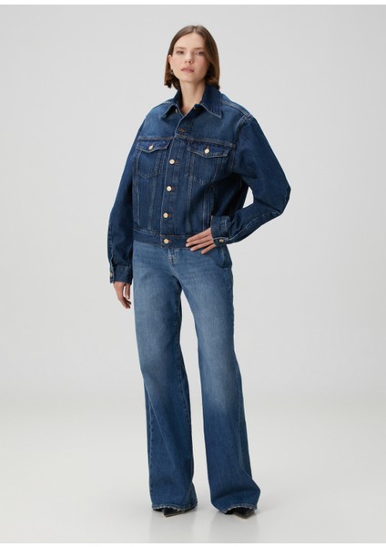 Lotta Wide Leg Mavi Jean Pantolon