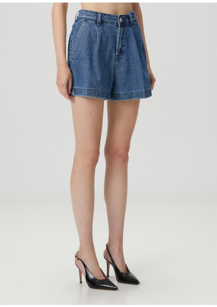 Mavi Pileli Denim Şort fiyatları