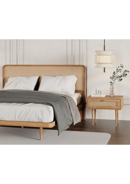 Pera Meşe Hazeran Başlıklı Yatak Seti 207X205 cm