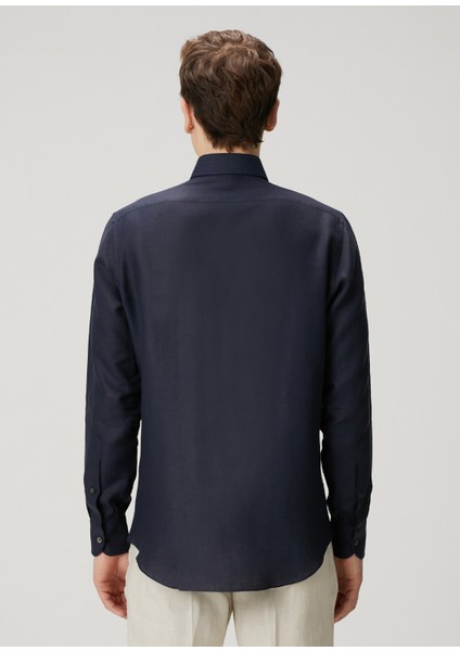 Eros Lacivert Keten Gömlek fırsatları