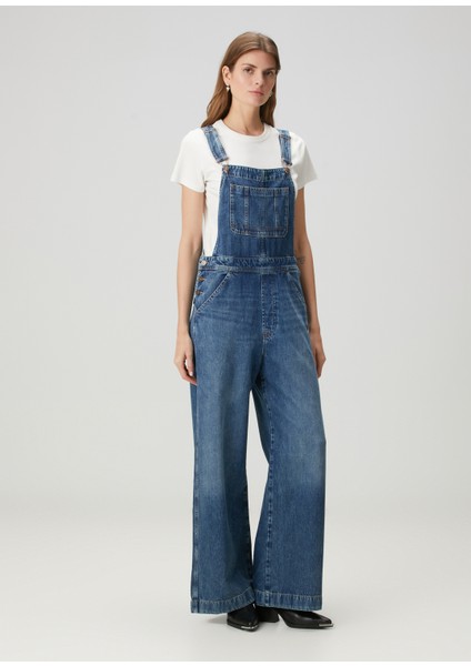Mavi Wide Leg Denim Tulum modelleri