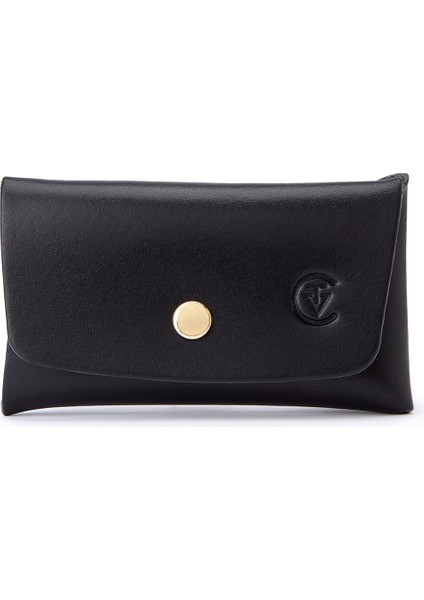 Siyah Deri Çift Girişli Kadın Cüzdan